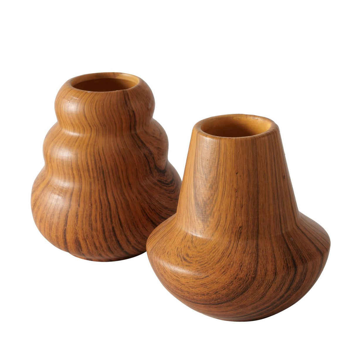 Boltze home vase wilhelmy h10,5cm dolomit træ-look brun