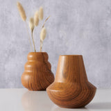 Boltze home vase wilhelmy h10,5cm dolomit træ-look brun
