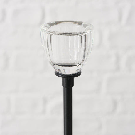 Boltze home lysestage sort 3-delt ø7cm