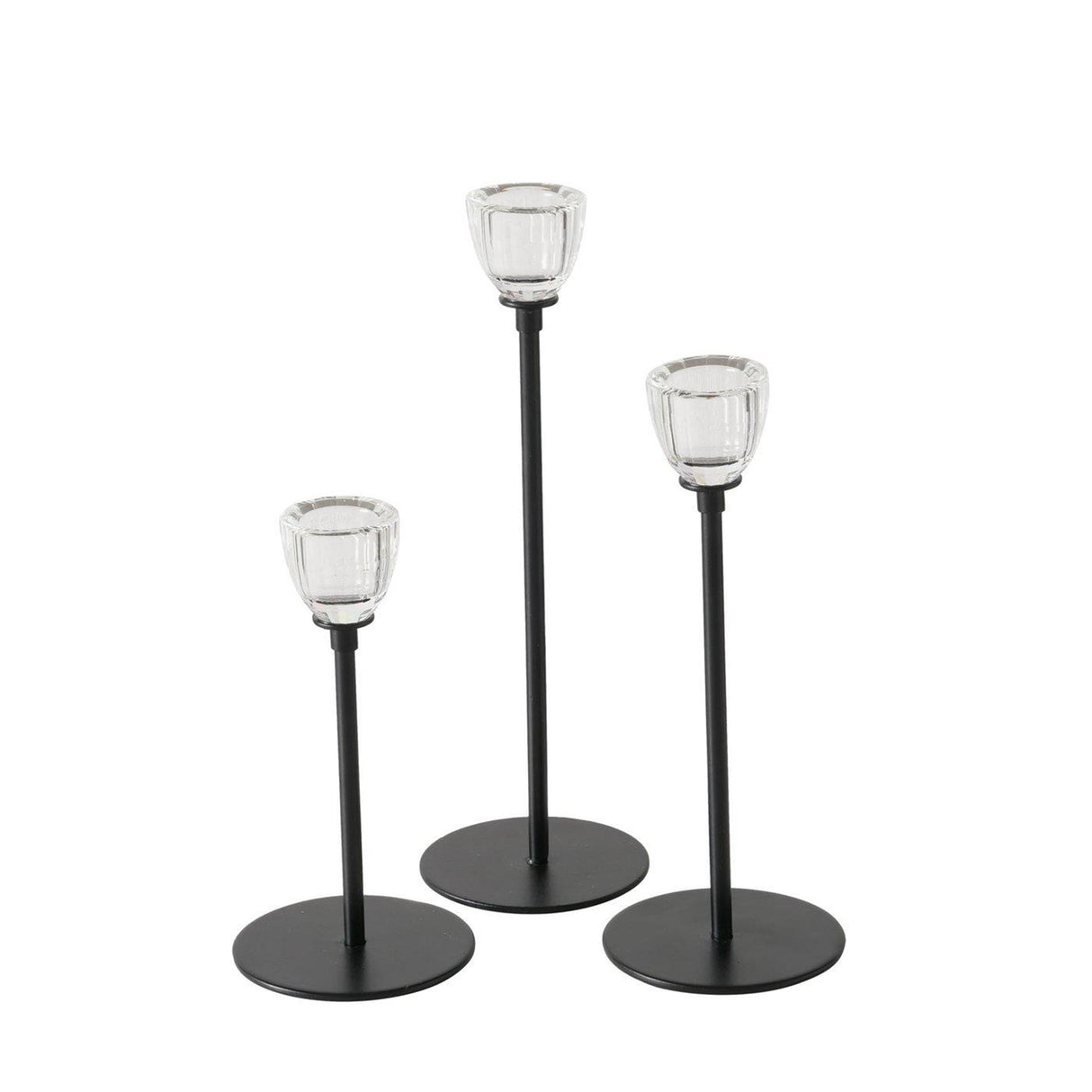 Boltze home lysestage polus sort 3-delt ã˜7xh13,5-17,5-21cm