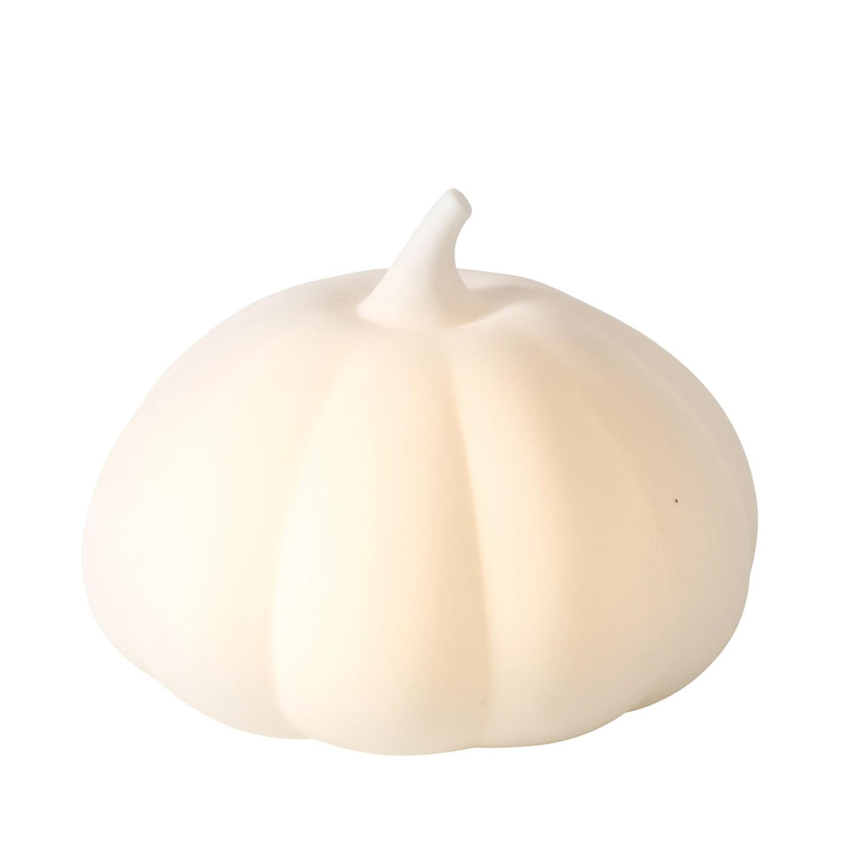 Boltze home statue græskar med LED aurela h8,4cm dolomit hvid