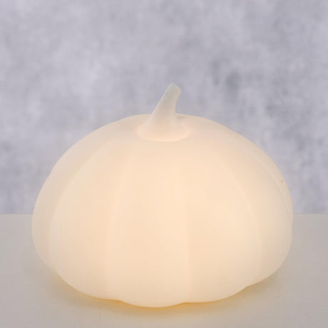 Boltze home statue græskar med LED aurela h8,4cm dolomit hvid