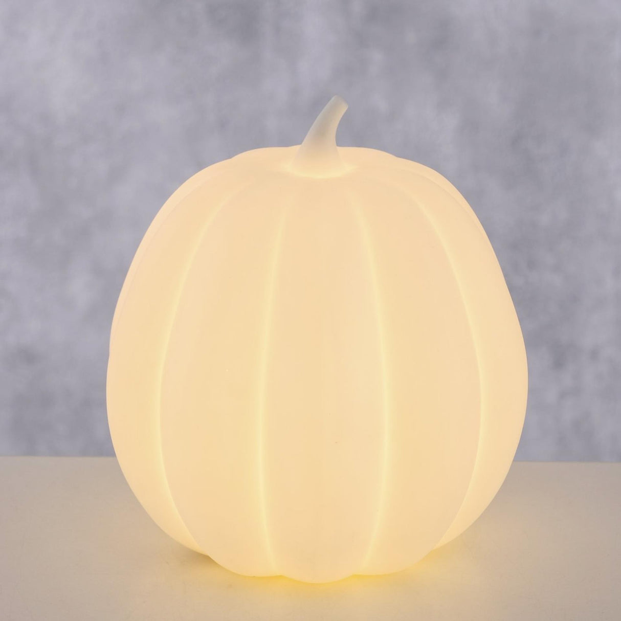 Boltze hjemmestatue græskar med LED aurelo h12cm dolomit hvid