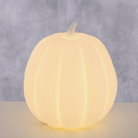 Boltze hjemmestatue græskar med LED aurelo h12cm dolomit hvid