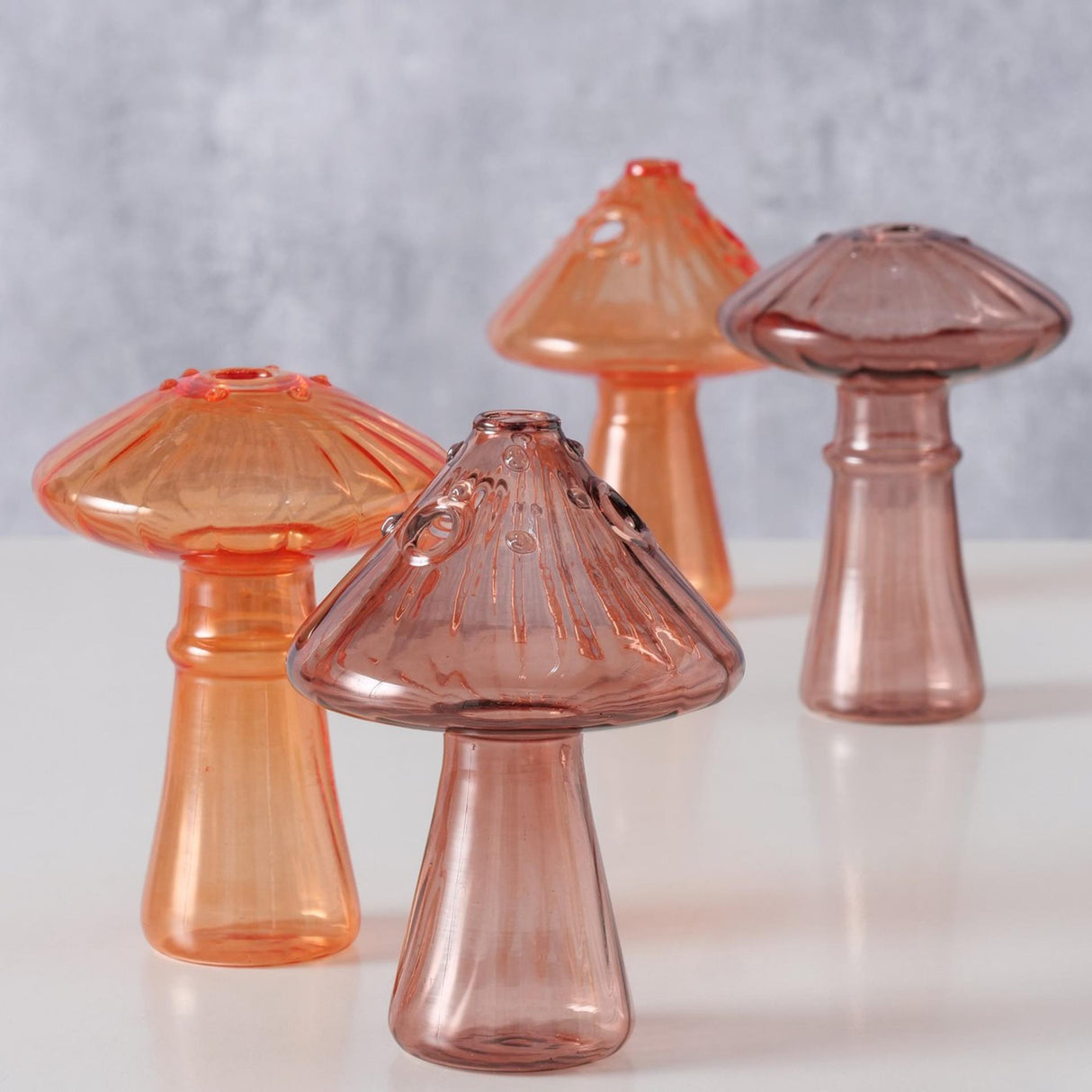 Boltze hjemmevase champignon vinga glas dia.8x10,5cm brun orange