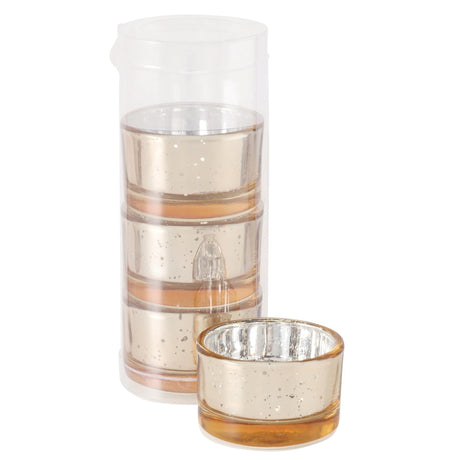 Boltze home fyrfadsstage balos glas 4-delt h3,4cm lakeret glas rosa guld