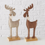 Boltze hjemmestatue hjortebønner 11x5x27,5 cm tekstiltræ cremebrun