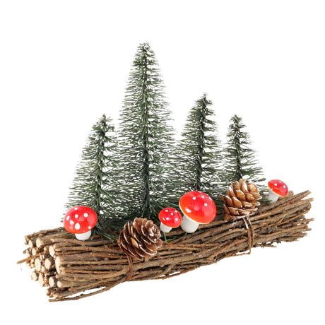Boltze boligdekorative julestykke eventyr 20,6x7,3x17cm plastik træ snedækket