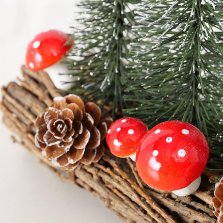Boltze boligdekorative julestykke eventyr 20,6x7,3x17cm plastik træ snedækket