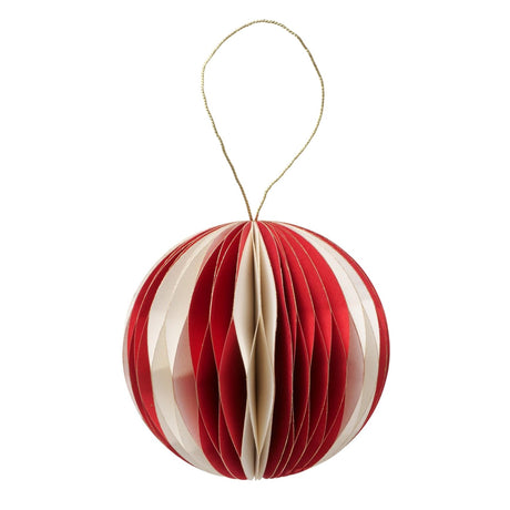 Boltze home julekugle yorki papir ã˜8,9cm mat rød hvid