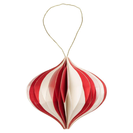 Boltze hjemme julekugle yorki papir oval h8,9xã˜10,2cm mat rød hvid