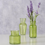 Boltze home vase tilla, 3-delt h9-15,5cm glaslakeret grøn