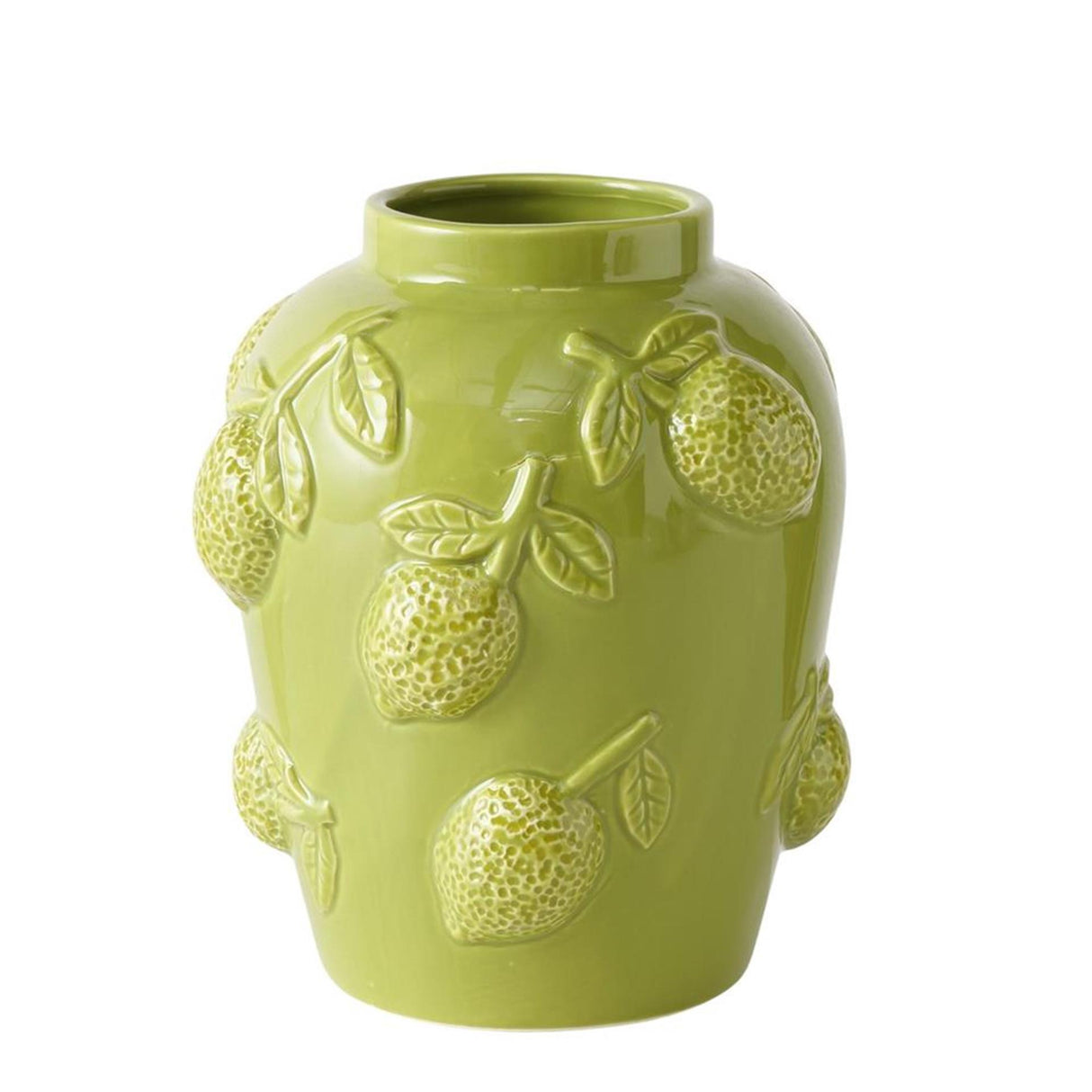 Boltze hjemmevase lime dia18x20,5cm porcelæn citrus