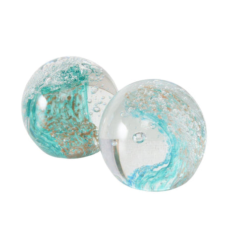 Boltze home deco papirvægt turkis glas ø8cm