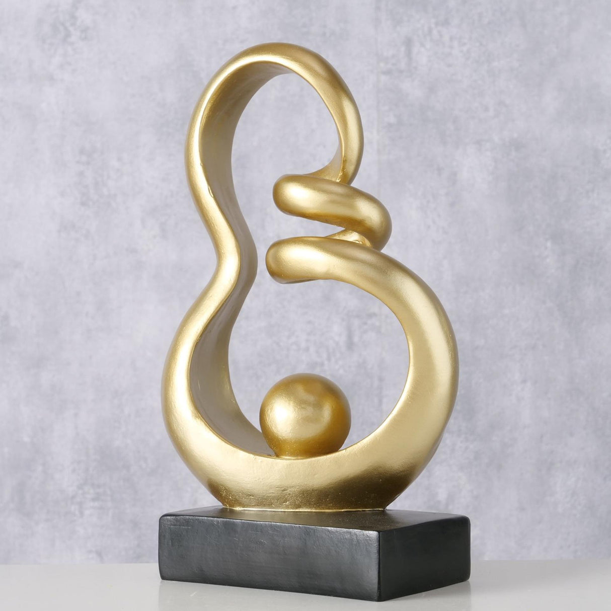 Boltze hjemmeskulptur palowa abstrakt 13,5x7,5x24 cm polyresin guld