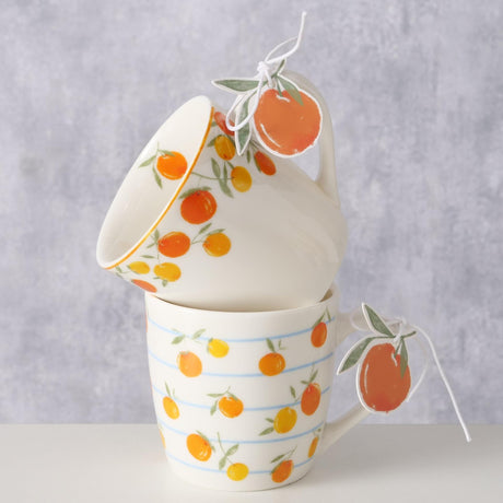 Boltze hjemmekrus orange 250ml porcelæn dia8x7,9cm i 2 versioner