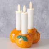 Boltze home lysestage orange 12x11x6cm porcelæn orange