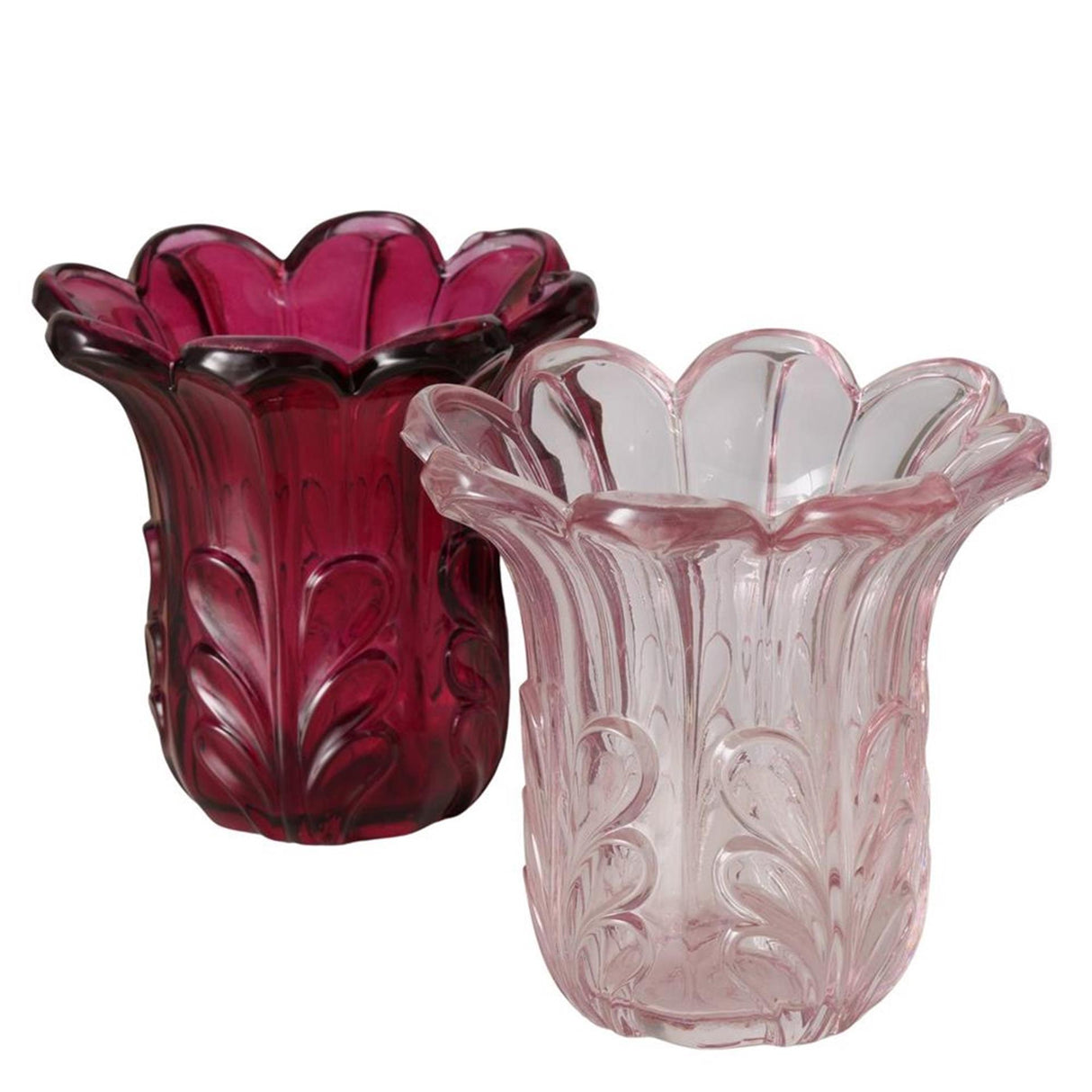 Boltze boligvase rosena dia11x10,5cm glaslakeret lys pink mørk pink