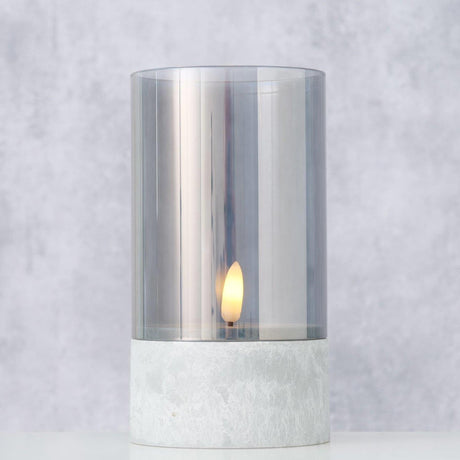 Boltze home led stearinlys livel med timer glas metal polypropylen ã˜8xh14.5cm