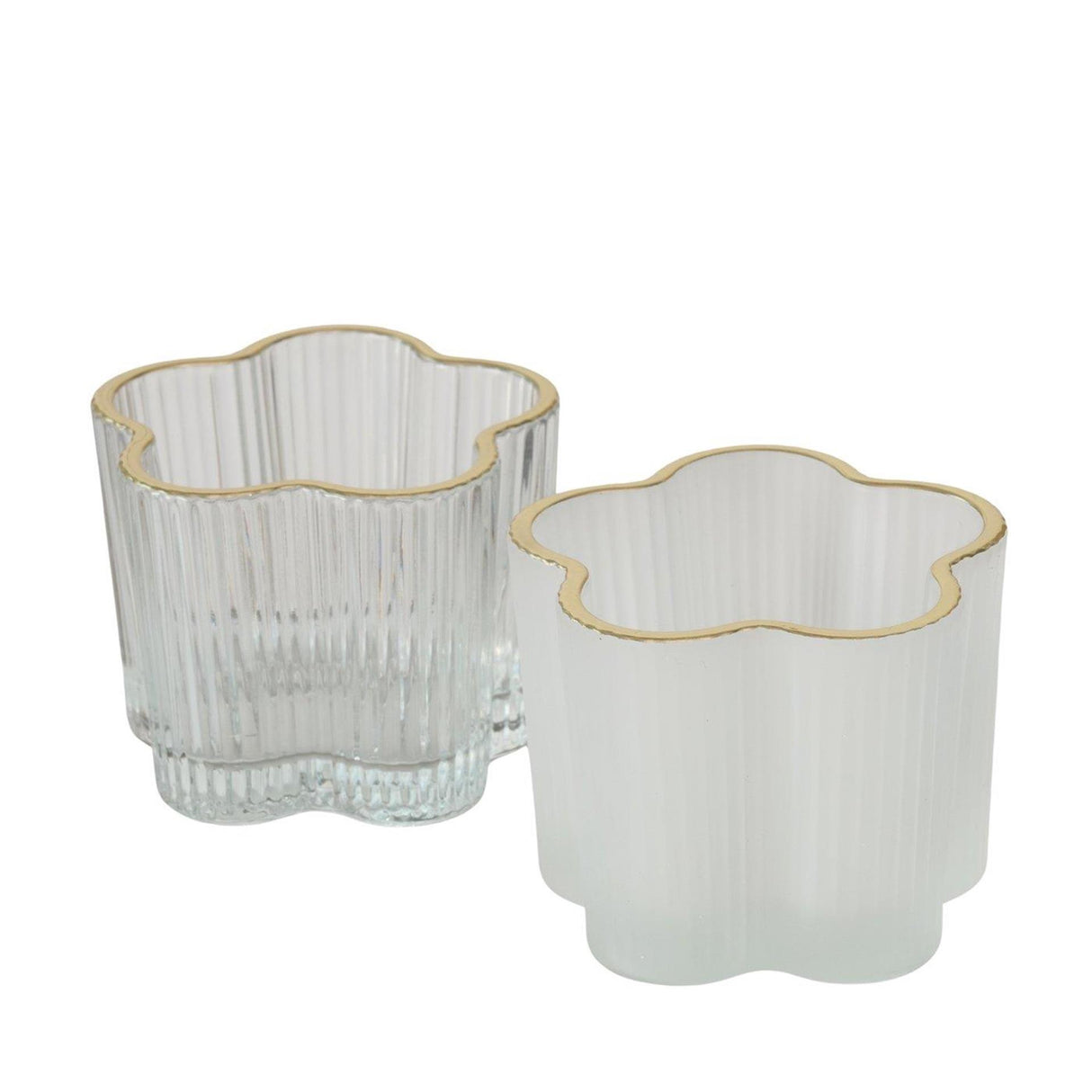 Boltze home fyrfadsstage fiona glas ã˜7,8x6cm klar hvid