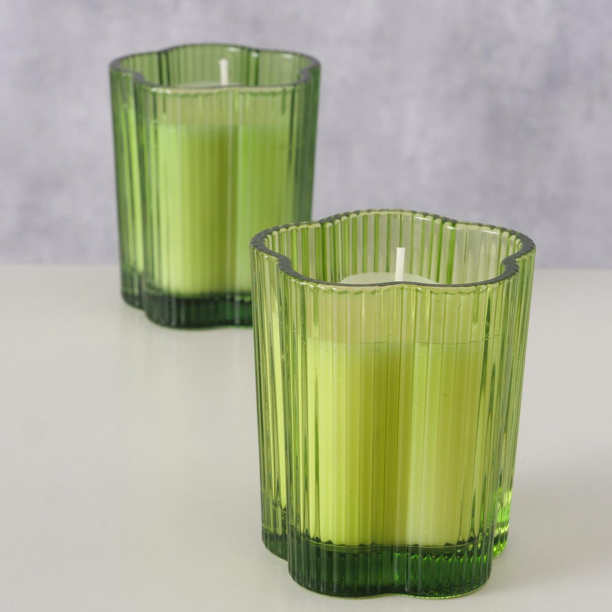 Boltze home lys krukke glas i blomsterform fiona h 8,5cm - d 7,4cm