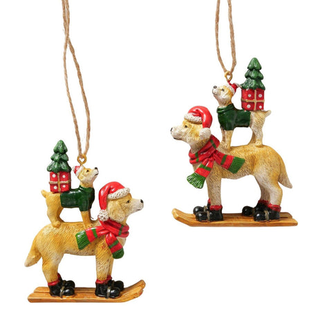 Boltze home julevedhæng hund wummy 6x2x8,5cm 2 assorteret