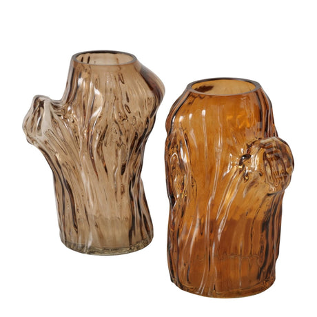 Boltze home vase brunt glas 11x9x14,7cm