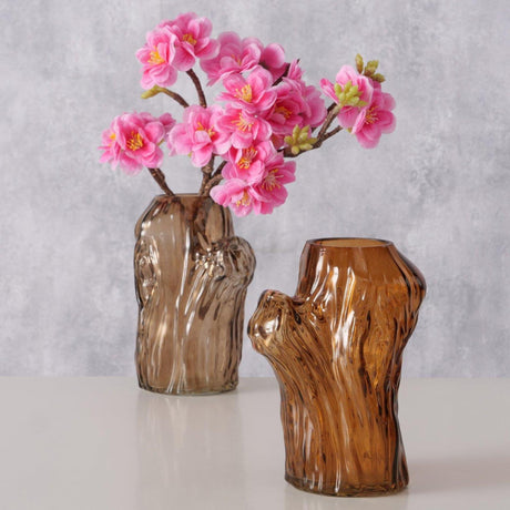 Boltze home vase brunt glas 11x9x14,7cm