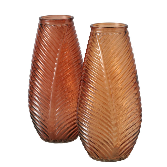 Boltze hjemmevase leavo glas 13,5x13x28cm