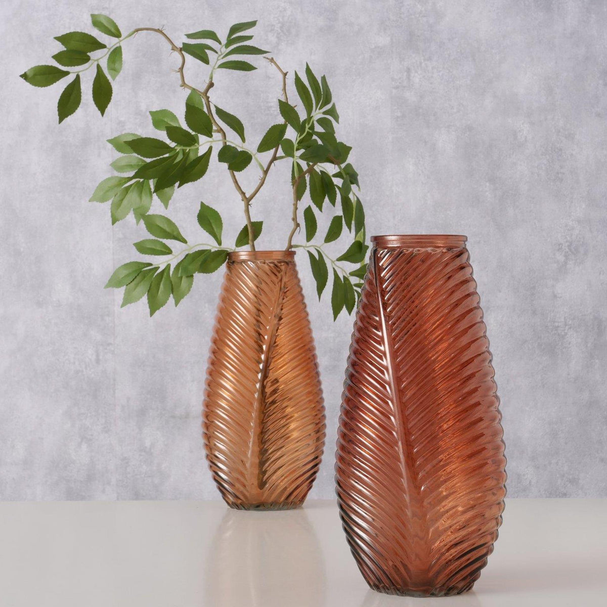 Boltze hjemmevase leavo glas 13,5x13x28cm
