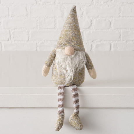 Boltze home gnome jari med dinglende ben 13x8x33cm beige