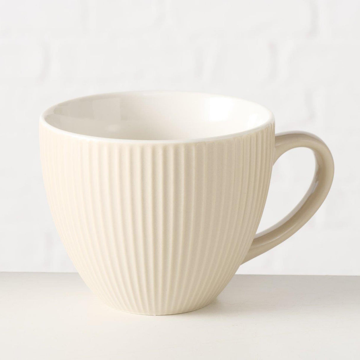 Boltze home jumbo krus ranura beige 420ml ã˜10.7xh8.7cm tåler opvaskemaskine