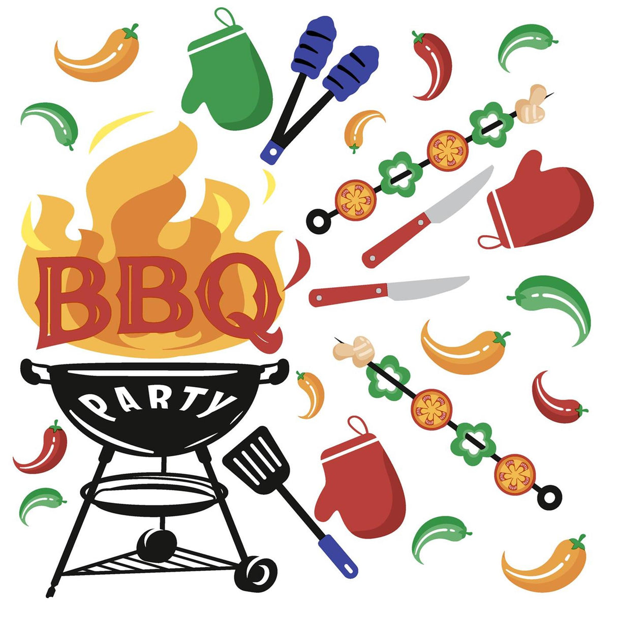 Duni servietter BBQ mix 33x33cm 20 stk