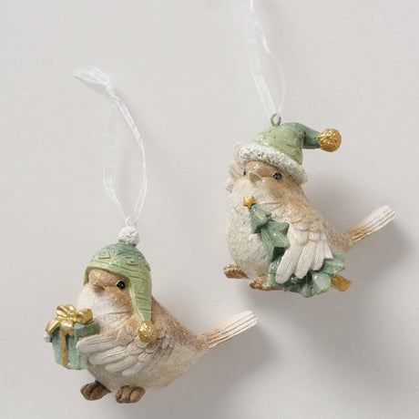 Boltze home julevedhæng fugl manu 7,5x7,5x7cm 2 assorteret