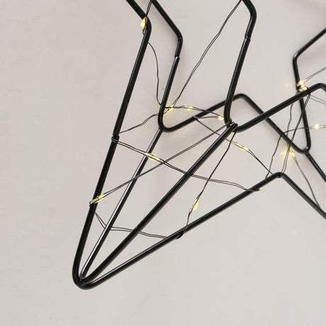 Boltze boligindretningspendel LED-stjerne Elvira sort 29,5x30x6cm