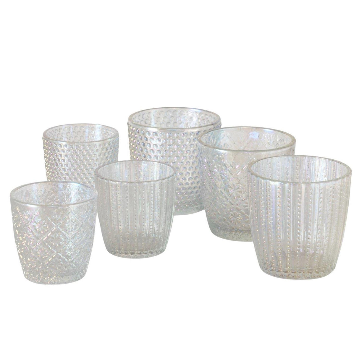 Boltze home windlicht patty 2-delig h7,5-9cm gelakt glas 3 assorti