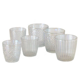Boltze home windlicht patty 2-delig h7,5-9cm gelakt glas 3 assorti
