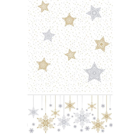 Duni dug snowstars hvid 138x220cm