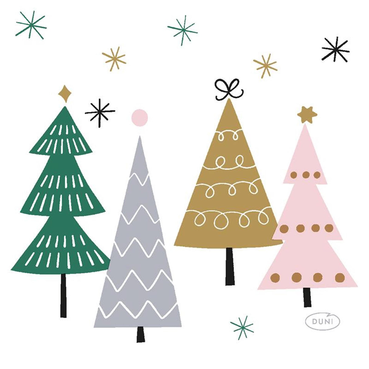 Duni servietter noel trees 24x24cm