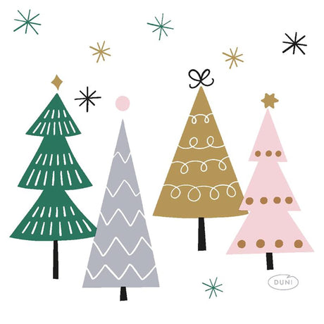 Duni servietter noel trees 24x24cm