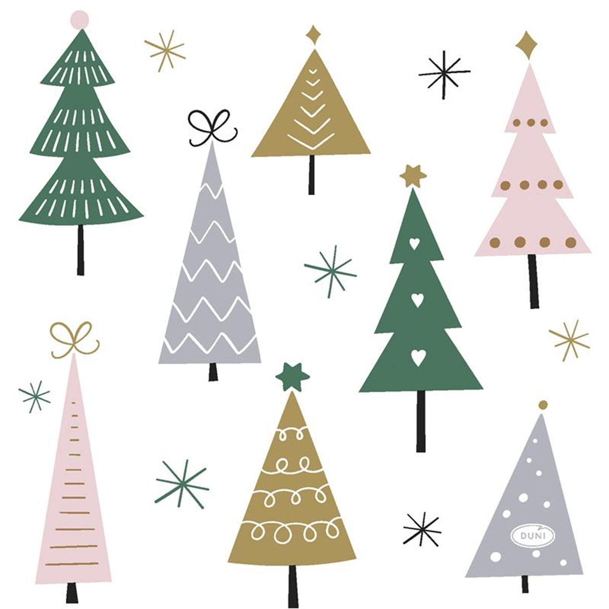 Duni servietter noel trees 33x33cm