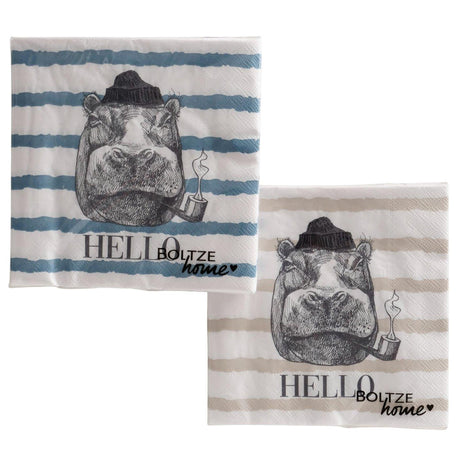 Boltze home servetten heiner 16,5x16,5x3cm 2 assorti