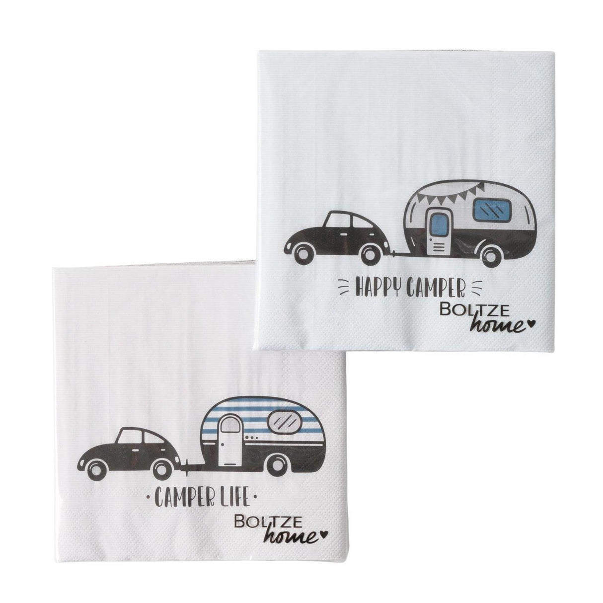 Boltze home servietter camper 16,5x16,5x3cm 2 assorteret