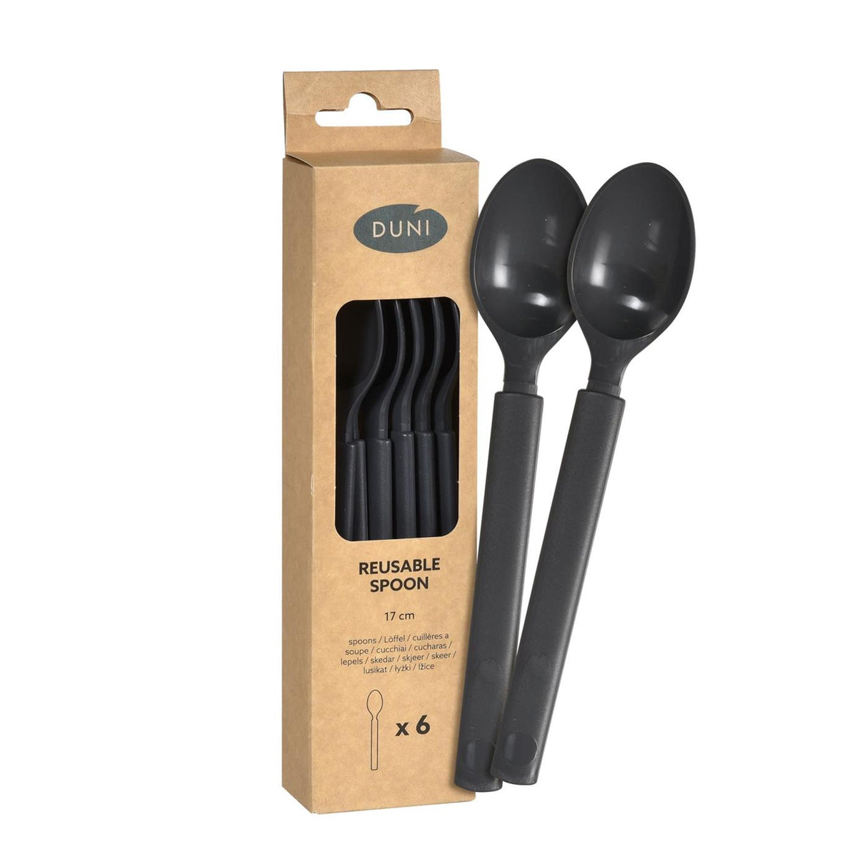 Duni plastske granit genanvendelig 17cm æske med 6 stk