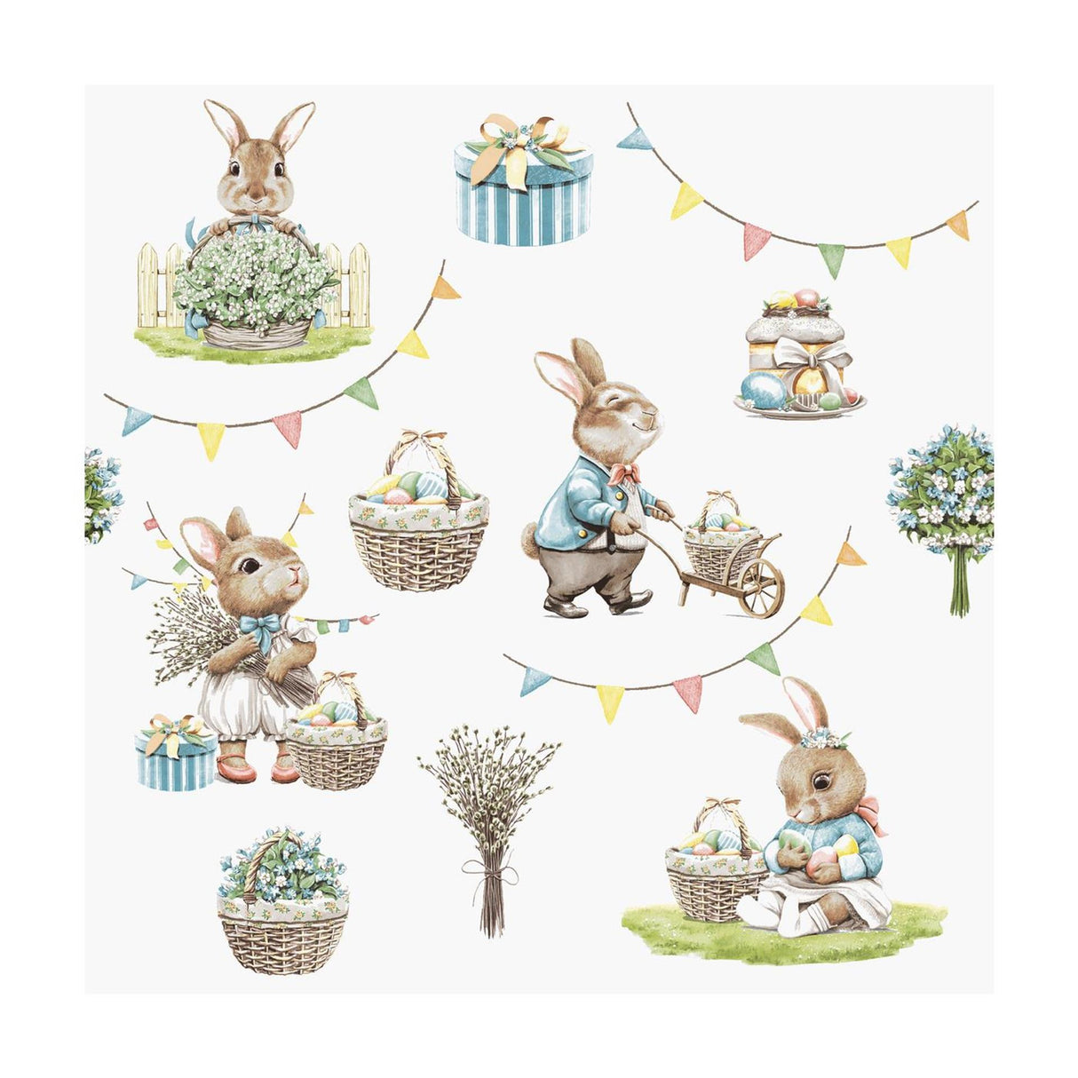 Duni servietter bunny joy 3-lags servietter 33x33cm