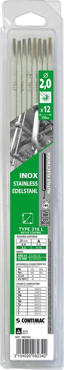 Gys specialelektroder rustfrit stål o2.0mm (x12) - 5193082359 5193082359