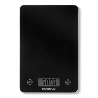 Inventum ws305b - digital køkkenvægt - 1 gr til 5 kg - tarafunktion - glasoverflade - inklusive batteri - sort glas