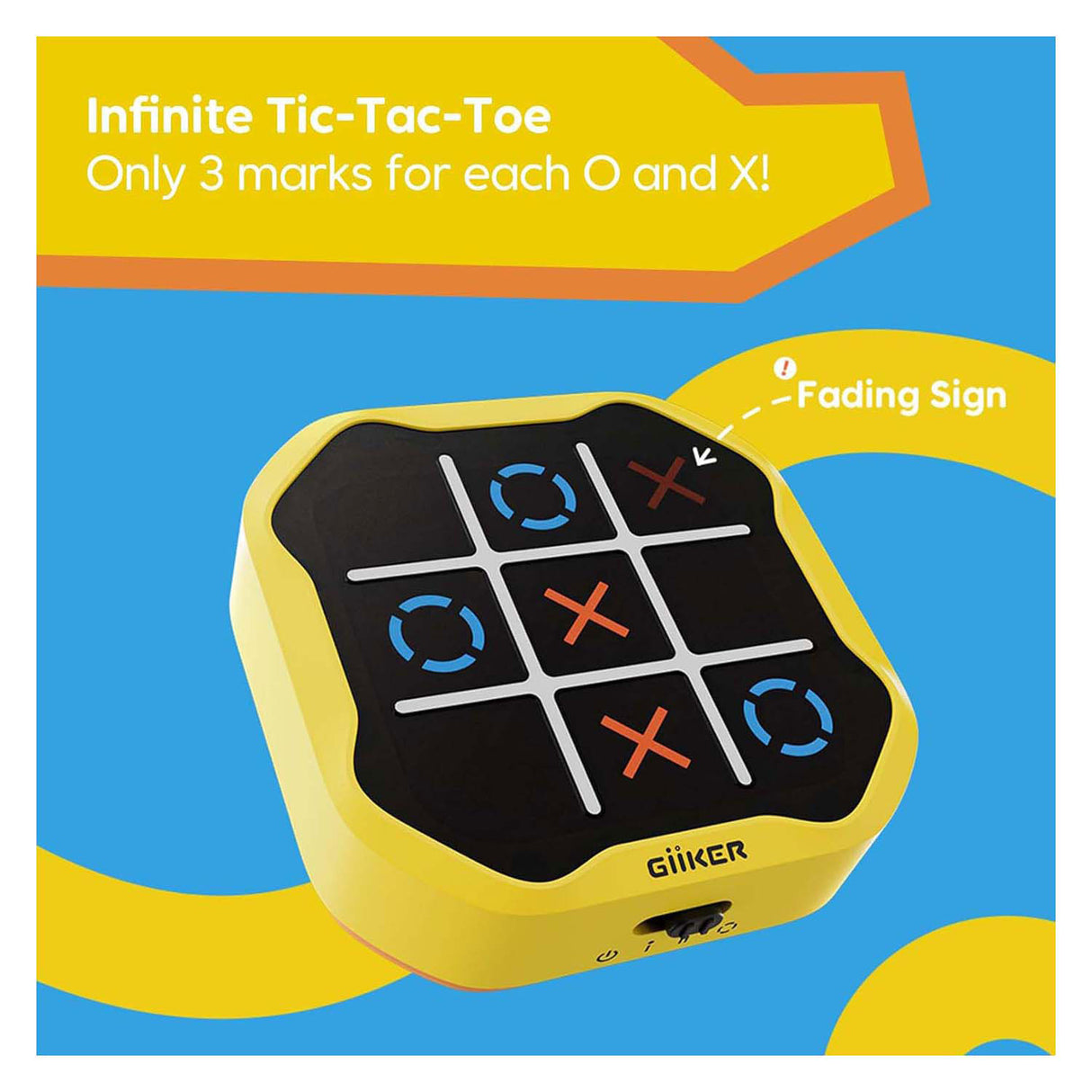 Giiker tic-tac-toe bolt spil - gul