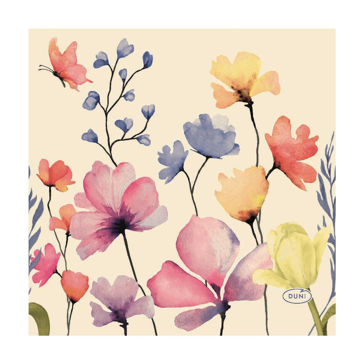 Duni servietter floral haven 3-lags tissue 24x24cm