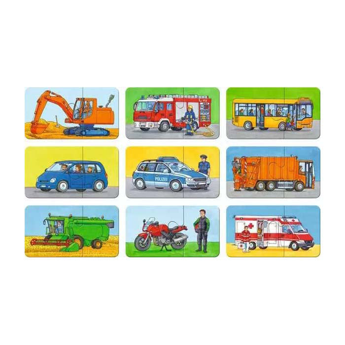 Ravensburger mine første puslespil køretøjer 9x2stk